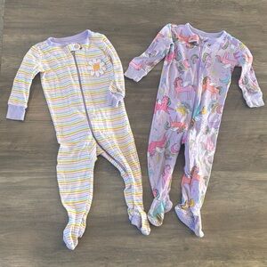 Colorful Unicorn and Striped Kids Pajama Set